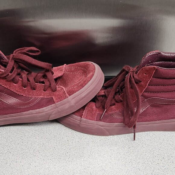 Maroon Zip Vans Sk8hi - Picture 6 of 9